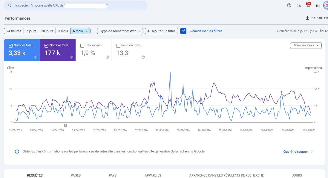 Exemple de rapport performance pour l'audit SEO d'un site